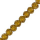 Faceted glass rondelle beads 6x4mm Topaz pearl shine coating